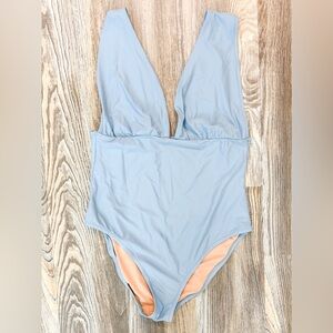 J. CREW Women’s Light Blue One-Piece Swimsuit - Size 16